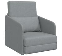 vidaXL Suelo Sofá cama 2 en 1 gris claro con fundas desmontables asiento compacto para sala de estar y dormitorio silla multifunción ajustable interior contemporáneo persona