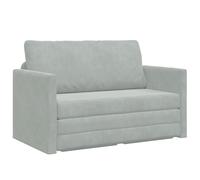 vidaXL Sofá Cama 2-en-1 Gris Claro 124x204x61 cm de Terciopelo