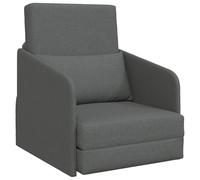 vidaXL Sofá Cama de Piso 2 en 1 Gris Oscuro con Fundas Desmontables Asiento Compacto para Sala de Estar y Dormitorio Sillón Moderno Silla Plegable de Poliéster Muebles Casual Versátiles
