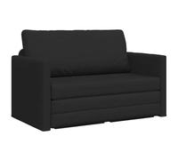 vidaXL Sofá Cama 2 en 1 Negro 124 x 71 x 78cm Tela Agradable Asiento Moderno Loveseat Mueble Compacto para Dos Sala de Estar Contemporánea Interior Tapicería Resistente a Manchas