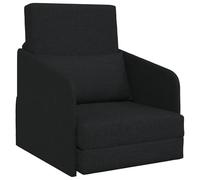 vidaXL Sofá cama 2 en 1 negro con diseño ergonómico - Asiento compacto para salón y estudio - Interior - Silla versátil - Sofá individual moderno - Resistente a la decoloración