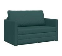 vidaXL Sofá Cama 2 en 1 Verde Oscuro para un salón Moderno. Es un Mueble Compacto y cómodo de poliéster Dos Personas y se Adapta Bien a Espacios pequeños. Tapicería Resistente a manch