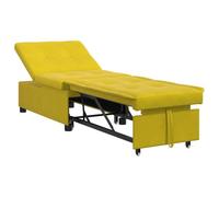 vidaXL Sofá cama 3 en 1 de terciopelo amarillo reclinable ajustable para sala de estar habitación de invitados diseño compacto muebles convertibles modernos
