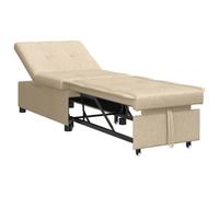 vidaXL Sofá Cama 3 en 1 con diseño Plegable en Tela Crema | Sofá Compacto con Soporte Ajustable, Ideal para Habitaciones de Invitados y Espacios pequeños. Estructura Resistente y cómoda para Uso en i