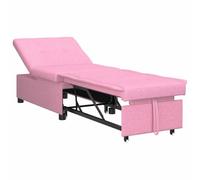 vidaXL Sofá cama 3 en 1 de tela rosa | Sofá compacto con soporte ajustable, ideal para salones y habitaciones, estructura robusta y asiento cómodo.