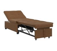 vidaXL Sofá Cama 3-en-1 Diseño Extensible Marrón Cuero Ante Sintético