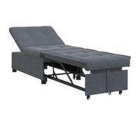 vidaXL Sofá cama 3 en 1, extraíble, gris oscuro, terciopelo, reclinable, ajustable, solución para salón, habitación de invitados, diseño compacto, convertible, multifuncional y para dormir