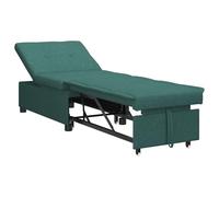 vidaXL Sofá Cama 3 en 1 - Diseño Plegable en Tela Verde Oscuro. Es un sofá Compacto con Soporte Ajustable, Ideal para Habitaciones de Invitados y Espacios pequeños. Tiene un Marco Resistente para dur