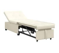 vidaXL Sofá Cama 3 en 1 extraíble Crema Terciopelo reclinable Ajustable Asientos para Sala de Estar Dormitorio Compacto diseño Convertible sofá Multifuncional