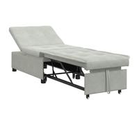 vidaXL Sofá Cama 3 en 1 Extraíble Gris Claro Terciopelo Reclinable Ajustable para Sala de Estar, Cuarto de Huéspedes, Diseño Compacto, Convertible con Estilo