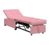 vidaXL Sofá Cama 3 en 1 extraíble Terciopelo Rosa