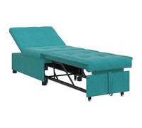 vidaXL Sofá cama 3 en 1, extraíble, turquesa, de terciopelo, reclinable, ajustable, para salón de invitados, estilo compacto, convertible