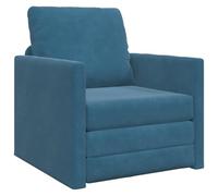 vidaXL Sofá Cama 2 en 1 Azul 74X77X81 cm Sillón de Terciopelo para Sala, Habitación, Compacto, Tapizado Resistente a Manchas, Estilo Moderno, Cómodo, Diseño Contemporáneo, para Todas Las Edades, SIL