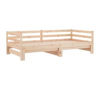 vidaXL Sofá Cama Cama Extraíble Invitado Pijamada Ocasional Dormitorio Habitación Salón Sala de Estar Muebles Madera Maciza de Pino 80x200 cm