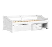 vidaXL Sofá Cama con 3 cajones Madera Maciza Pino Blanca iRun 90x200cm, Cama de Invitados, Cama Ocasional, sofá Cama de Madera, Cama