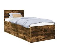 vidaXL Sofá Cama con cajón Manual Roble Ahumado y Negro 75 x 190 cm, Dormitorio, diseño Moderno con Amplio Almacenamiento y Acabado Durable y Resistente al Agua para un Espacio Estiloso y Funcional