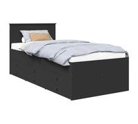 vidaXL Sofá Cama con cajón Negro 75 x 190 cm Madera de ingeniería, Dormitorio, diseño Moderno con Amplio Almacenamiento y Acabado Durable y Resistente al Agua para un Espacio Estiloso y Funcional