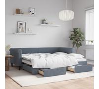 vidaXL Sofá Cama con Cajones, Diván Extensible, Cama Extraíble de Invitados, Sofá Cama para Salón Dormitorio, Terciopelo 90x200 cm