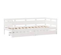 vidaXL Sofá Cama con cajones Madera Maciza de Pino Blanca 90x190 cm, sofá Cama, sofá Cama cómodo, sofá Cama con cajones, Cama de Invitados
