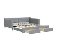 vidaXL Sofá cama con cajones nido 100x190 cm tela gris claro