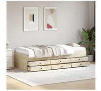 vidaxl Sofá cama con cajones sin colchón roble Sonoma 90x190 cm