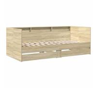 vidaXL Tumbona con Cajones, Sofá Cama con Almacenamiento, Somier de Invitados, Mueble para Salón Dormitorio, Madera de Ingeniería Roble Sonoma