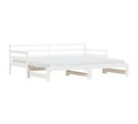 vidaXL Sofá Cama Nido Madera Maciza de Pino Blanco 90x200 cm