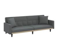 vidaXL Sofá Cama con Cojines Tela Gris Oscuro