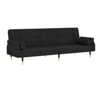 vidaXL Sofá Cama con Cojines Terciopelo Negro