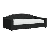 vidaXL Sofá Cama con Colchón, Diván Extensible, Cama Extraíble de Invitados, Estructura de Cama para Salón Dormitorio, Tela Negro 90x190 cm