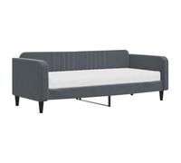 vidaXL Sofá Cama con Colchón, Diván Tapizado, Estructura de Cama de Invitados, Mueble para Salón Dormitorio Hogar, Terciopelo Gris Oscuro 90x200 cm
