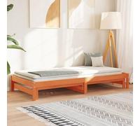 Sofá Cama Nido Madera Maciza De Pino Marrón Cera 90x190 Cm Vidaxl