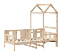 vidaXL Sofá cama con techo de madera maciza de pino 80x200 cm, cama de invitados, cama de pijamas, cama de noche, sofá cama de día, cama ocasional