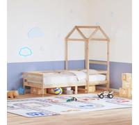 vidaXL Sofá cama con techo de madera maciza de pino 80x200 cm, cama de invitados, cama de pijamas, cama de noche, sofá cama de día, cama ocasional