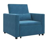 vidaXL Sofá Cama Convertible 3-en-1 Azul de Terciopelo