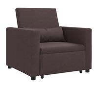 vidaXL Sofá Cama Convertible 3 en 1 marrón Oscuro de Tela