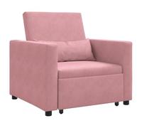 vidaXL Sofa Cama Convertible Rosa Terciopelo 3-en-1