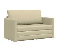 vidaXL Sofá Cama Crema 124 x 71 x 78 cm Cuero Artificial | Asientos acolchados para relajarte al máximo, Se convierte sin problemas en una cama,