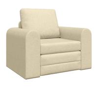 vidaXL Sillón y sofá Cama 2 en 1 de en Color Crema. Medidas: 98 x 71 x 83 cm. Tapizado en poliéster. Ideal como Asiento para la Sala de Estar o el Dormitorio. Diseño versátil Que se Adapta a cualqui