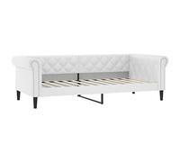 vidaXL Sofá Cama Cuero sintético Blanco 100x200 cm