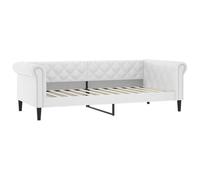 vidaXL Sofá cama Cuero sintético Blanco 100x200 cm