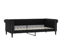 Sofá Cama Sin Colchón Cuero Sintético Negro 100x200 Cm Vidaxl