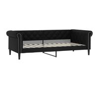 Sofá Cama Sin Colchón Cuero Sintético Negro 100x200 Cm Vidaxl