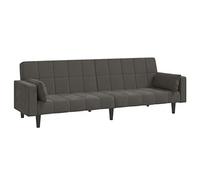 vidaXL Sofá Cama de 2 Plazas con Dos Almohadas, Diván Extensible, Cama de Invitados, Mueble para Salón Dormitorio Oficina, Terciopelo Gris Oscuro