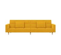 vidaXL Sofá Cama de 2 plazas con Dos Almohadas Tela Color Amarillo