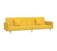vidaXL Sofá Cama de 2 plazas con Dos Almohadas Tela Color Amarillo