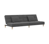 Vidaxl sofá cama de 2 plazas con dos almohadas tela gris claro