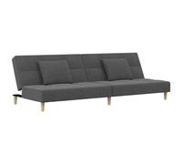 vidaXL Sofá Cama de 2 plazas con Dos Almohadas Tela Gris Claro