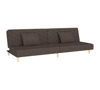 vidaXL Sofá Cama de 2 plazas con Dos Almohadas Tela marrón