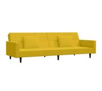 vidaXL Sofá Cama de 2 plazas con Dos Almohadas Terciopelo Amarillo
